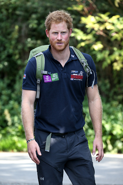 as Prince Harry joins Walking with the Wounded's Walk of Britain at Ludlow Castle on September 30, 2015 in Ludlow, England.
