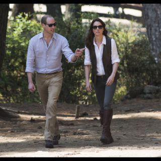 Image licensed to i-Images Picture Agency. 15/04/2016. Bhutan. The Duke and Duchess of Cambridge set off on a trek up to the Tiger's Nest Monastery in Bhutan on day six of their tour of India and Bhutan. Picture by Stephen Lock / i-Images