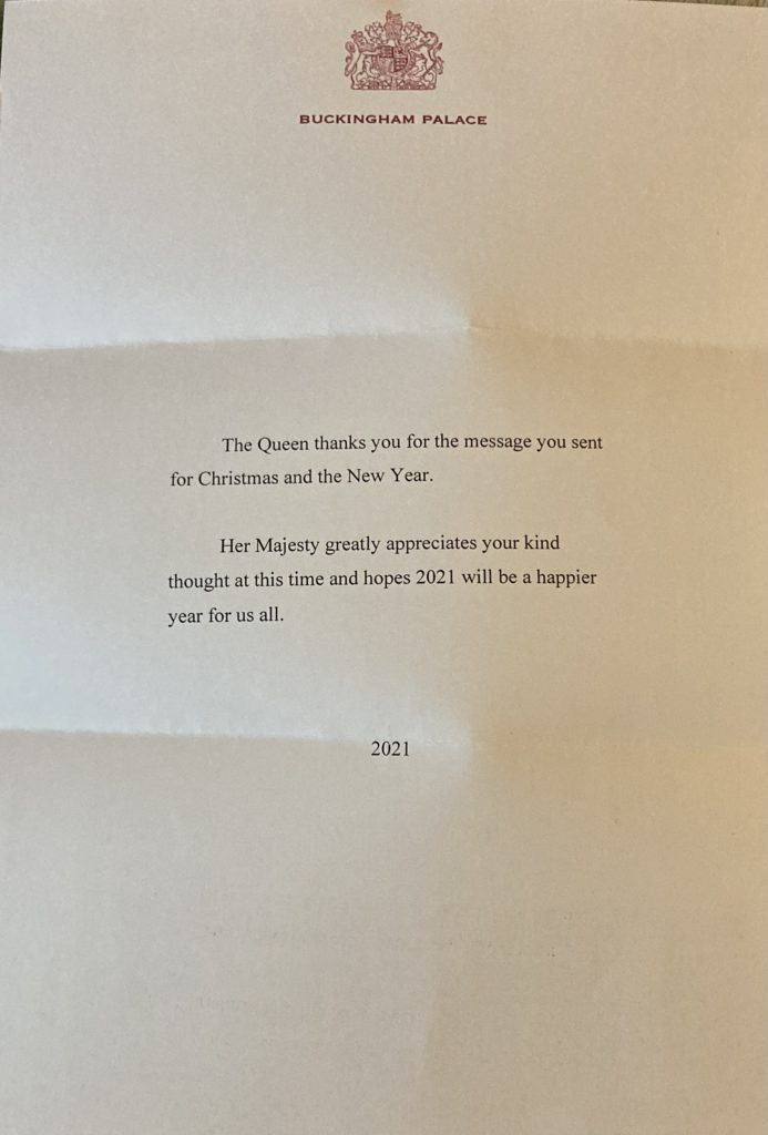 Her Majesty's Christmas 2020 Reply Her Majesty's Christmas 2020 Reply